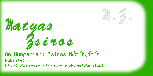 matyas zsiros business card